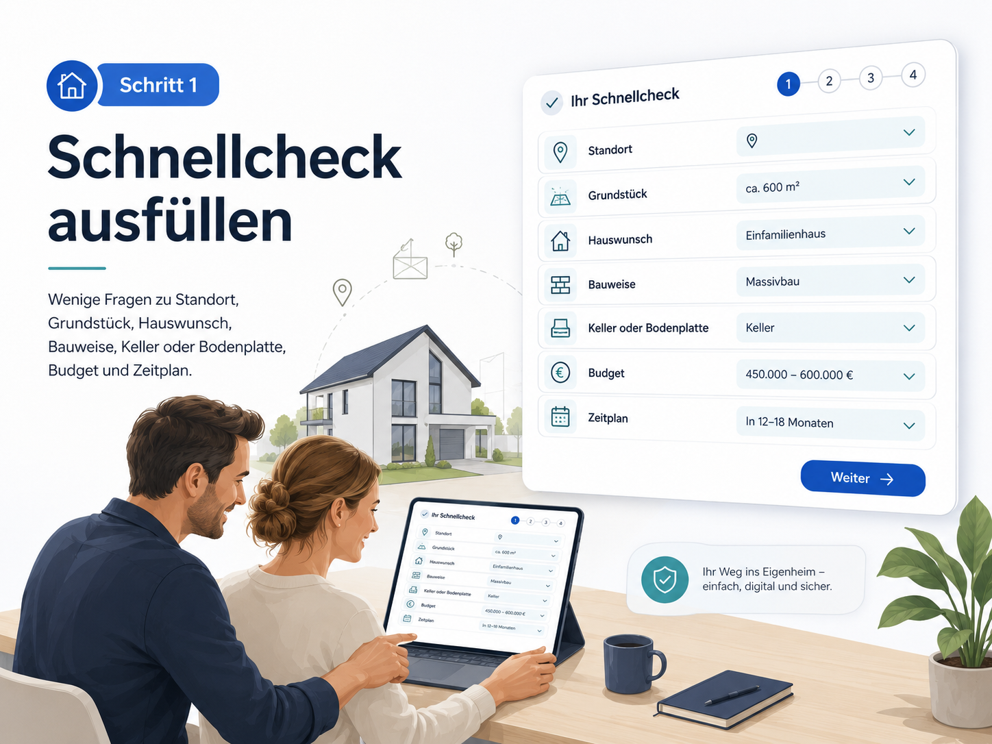 Schritt 1: Schnellcheck ausfüllen